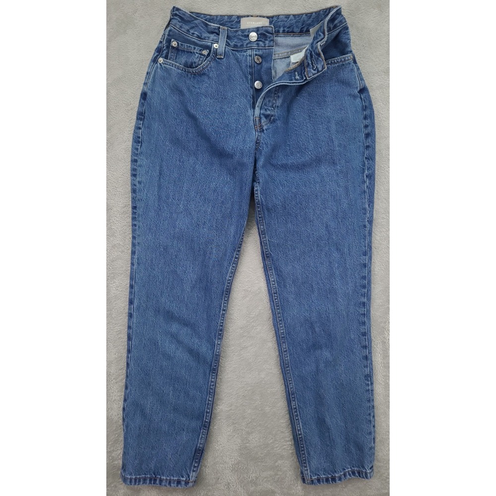 Everlane The 90s Cheeky Jeans Organic Cotton Dark Wash Ankle Size 28R Button Fly